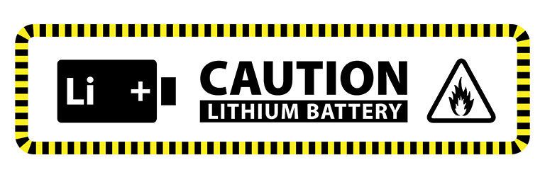предупреждающий знак литий-ионных батарей