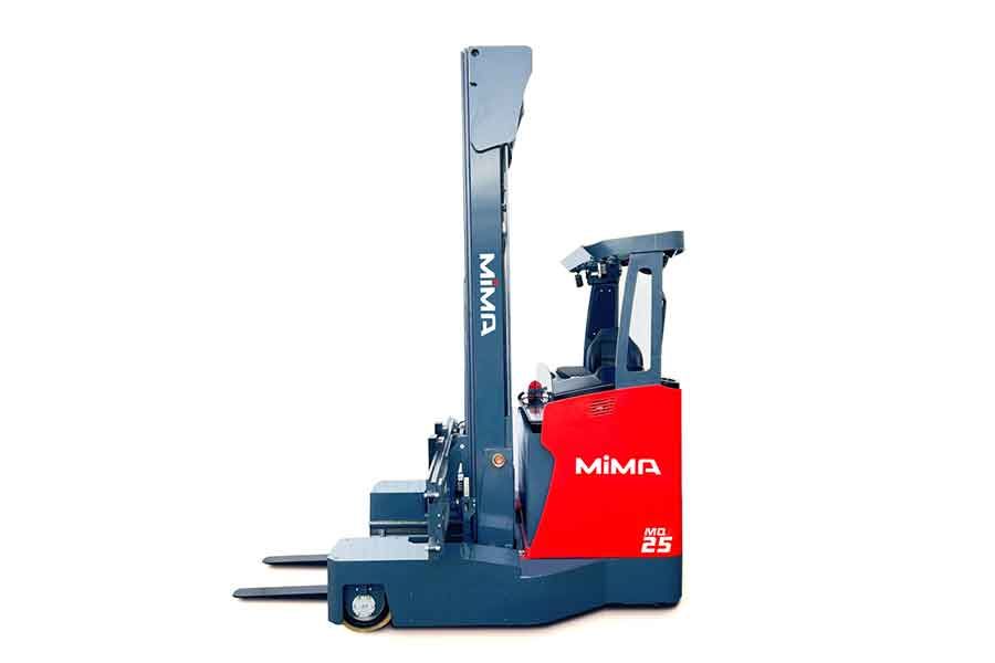 Многонаправленный электропогрузчик MiMA MQ 2,5 т — идеальное решение для работы с длинномерными грузами в стеснённых условиях склада или производства.
